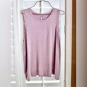 Halogen Lavender Knit Tank Top 1X Sleeveless Flowy Layering Blouse Keyhole Back